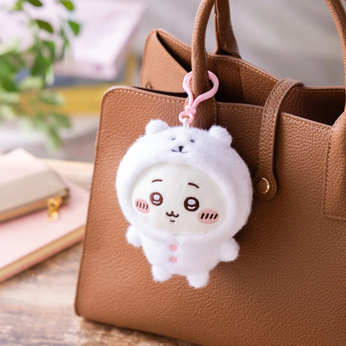 In Stock] Nagano Joke Bear - Chiikawa plush keychain wearing Joke Bea