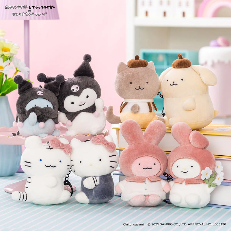 [準現貨][約11月頭到貨] ホワイトタイガーとブラックタイガー (小白虎與黑虎蝦) X Sanrio Characters- 公仔吊飾 （うさぎ先生＆マイメロディMy Melody）STE0011