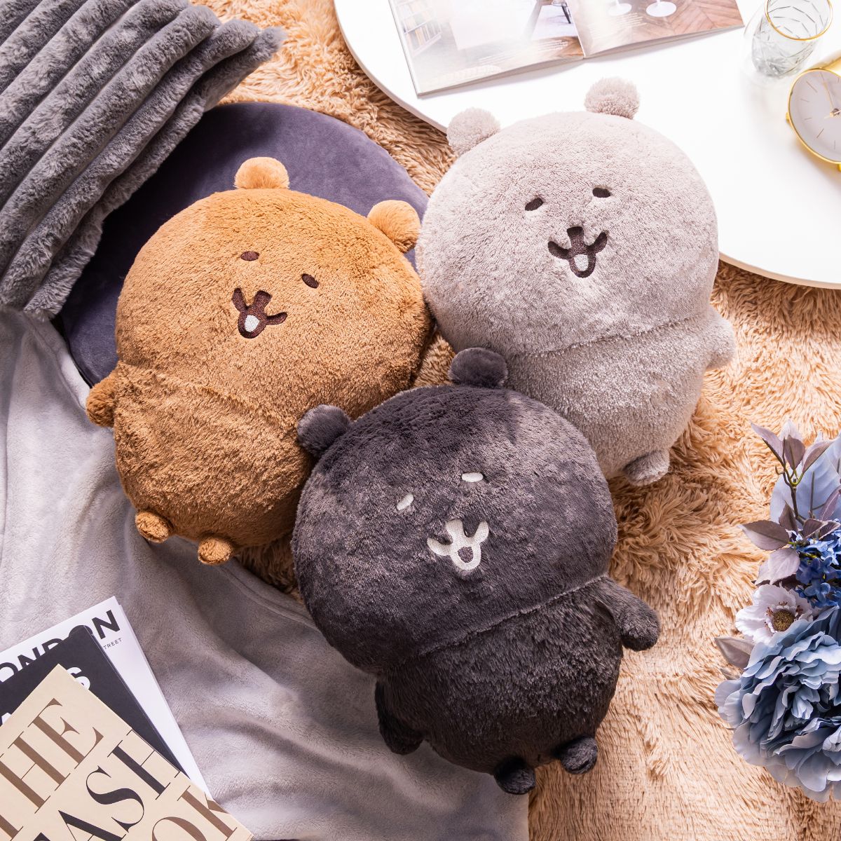 [現貨]  ナガノNAGANO自嘲熊JOKE BEAR- 雙手抱抱款 蓬鬆軟糯大玩偶 (炭灰色)  SNA0252