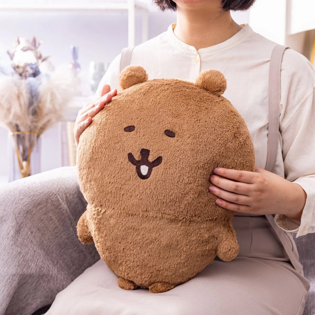 [現貨]  ナガノNAGANO自嘲熊JOKE BEAR- 雙手抱抱款 蓬鬆軟糯大玩偶 (炭灰色)  SNA0252