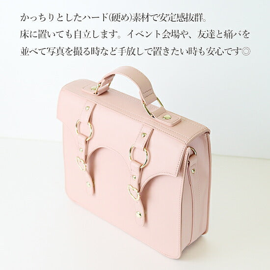 [預訂款] [請先向客服查詢日本庫存] 痛包 痛バッグ 單肩包 吊帶造型硬殼自立式皮革斜背包（全13色） SZAK0010