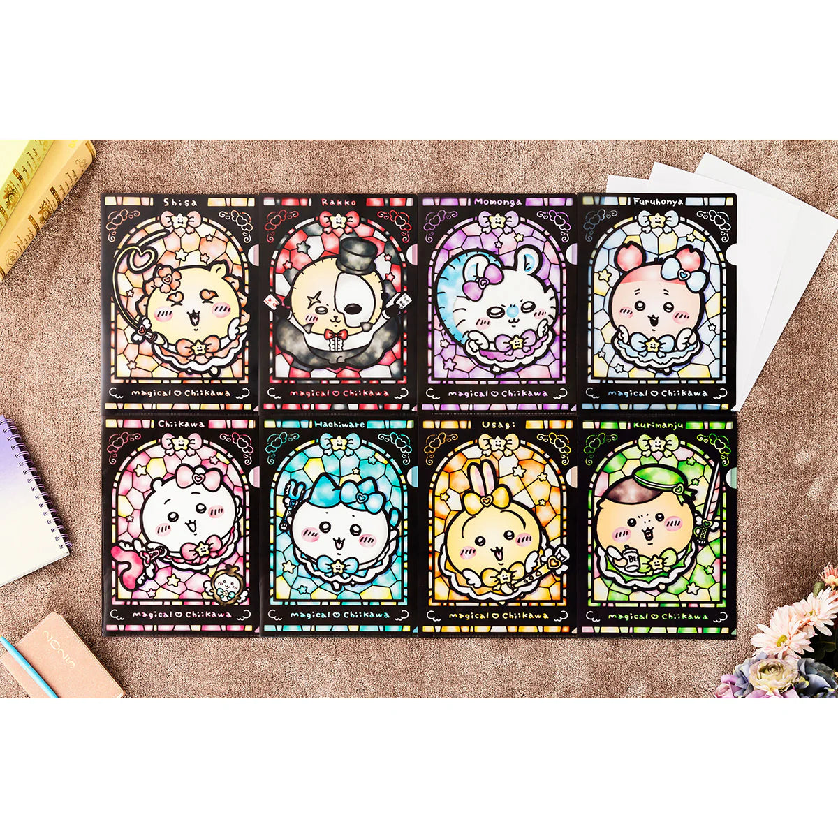 [In Stock] Chiikawa Magical Girl Series - Stained Glass Style A4 Folder Momonga Flying SCH0891