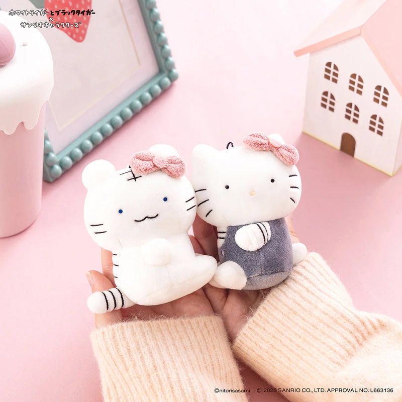 [準現貨][約11月頭到貨] ホワイトタイガーとブラックタイガー (小白虎與黑虎蝦) X Sanrio Characters- 公仔吊飾 （ホワイトタイガー＆ハローキティHello Kitty）STE0012