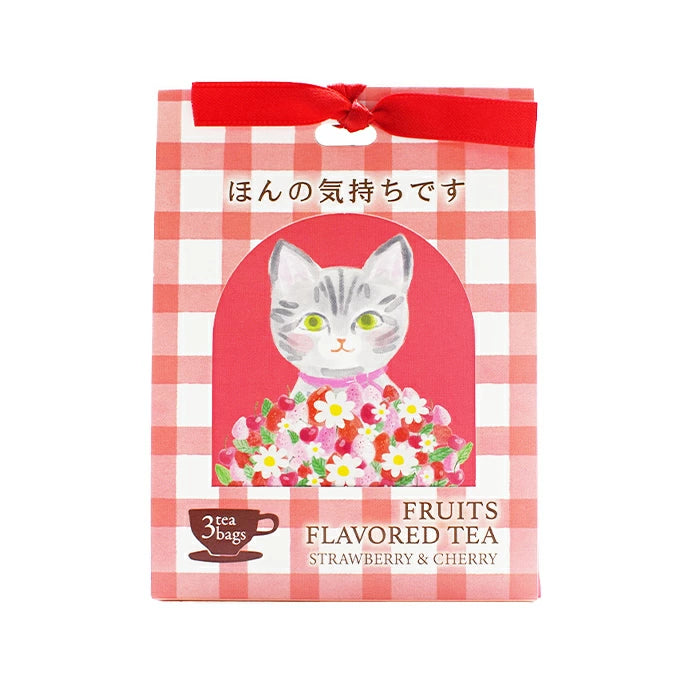 [現貨] [買任何產品加購價$25] 日本Fruit Greeting Tea 系列- ほんの気持ちです (草莓與櫻桃味紅茶，3個茶包 ） SF0160