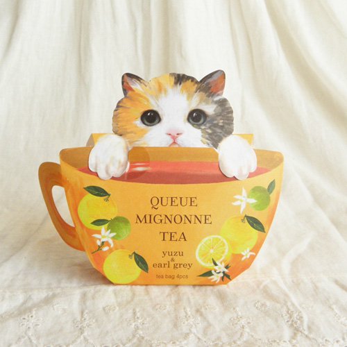[現貨] QUEUE MIGNONNE TEA- 三色貓 柚子 & 格雷伯爵茶（含4個茶包）  SF0113