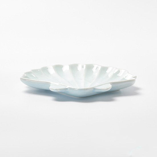 [In Stock] Seashell Porcelain Plate (2 designs; large light blue, fine white) SH0115