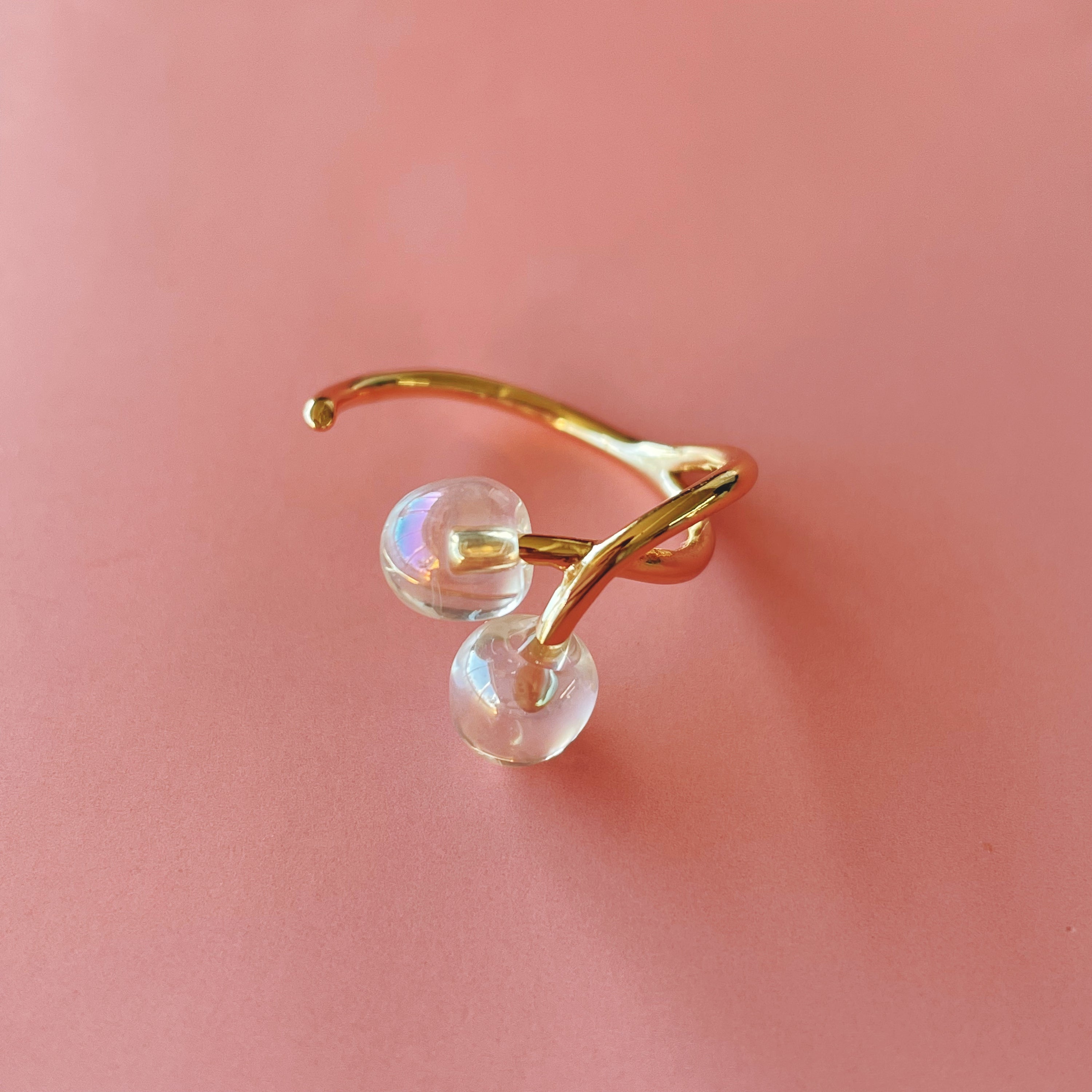 Limited-time offer - In stock [Payme/Alipay HK/FPS payment required] Liquem - Maximum transparency! Iridescent bubble cherry ring SS0110