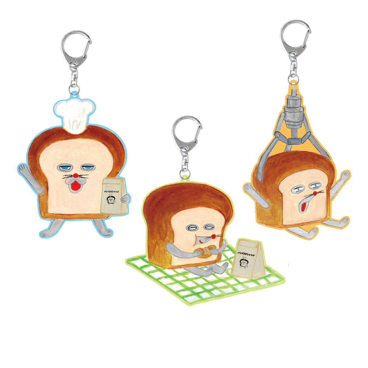 [現貨] パンどろぼう麵包小偷- パンどろぼうひろば限定- 硬膠鎖匙扣（抓娃娃） SBB0203