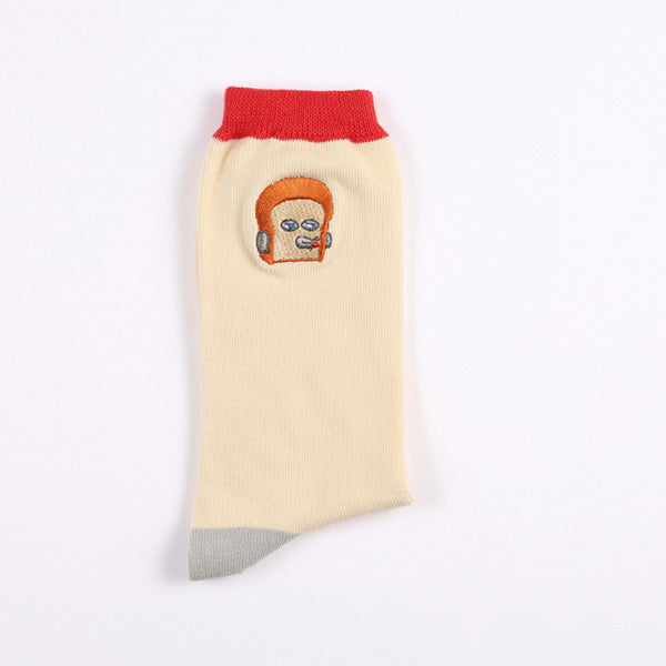 [現貨] パンどろぼう麵包小偷 米白色配紅邊襪子 SBB0128