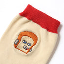 [現貨] パンどろぼう麵包小偷 米白色配紅邊襪子 SBB0128