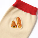 [現貨] パンどろぼう麵包小偷 米白色配紅邊襪子 SBB0128