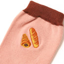 [現貨] パンどろぼう麵包小偷 暗粉紅色配啡色邊襪子 SBB0129