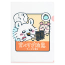 [現貨]  ちいかわChiikawa 壽司系列～  A4文件夾 モモンガ 飛鼠 古本屋（食べすぎ注意） SCH0765