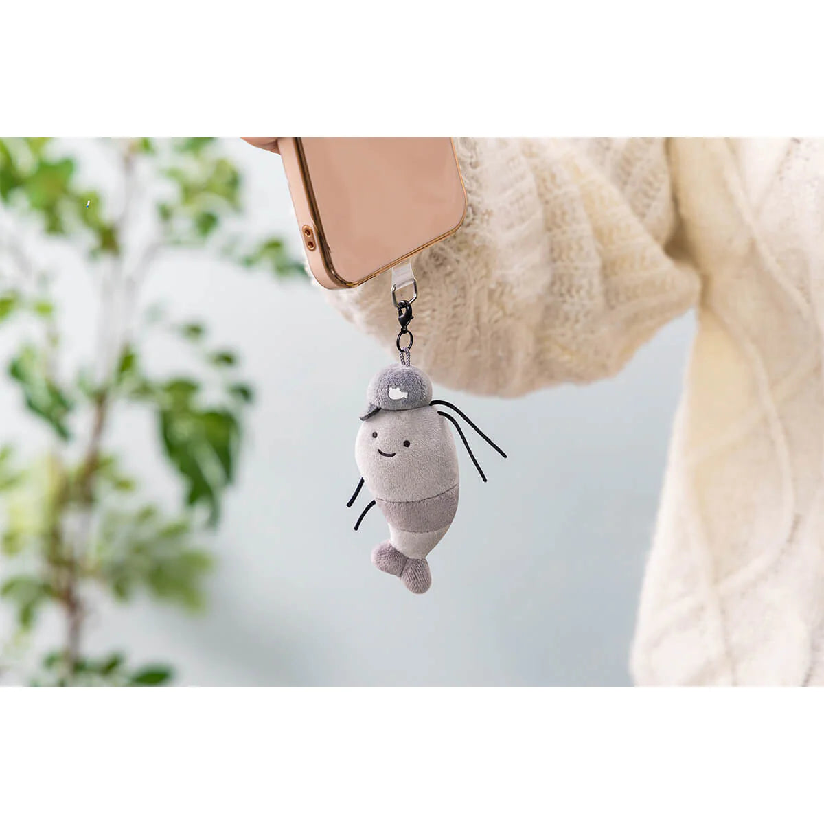 [現貨]ホワイトタイガーとブラックタイガー (小白虎與黑虎蝦) X Sanrio Characters- 公仔吊飾 （配達員さんなマスコット）STE0014