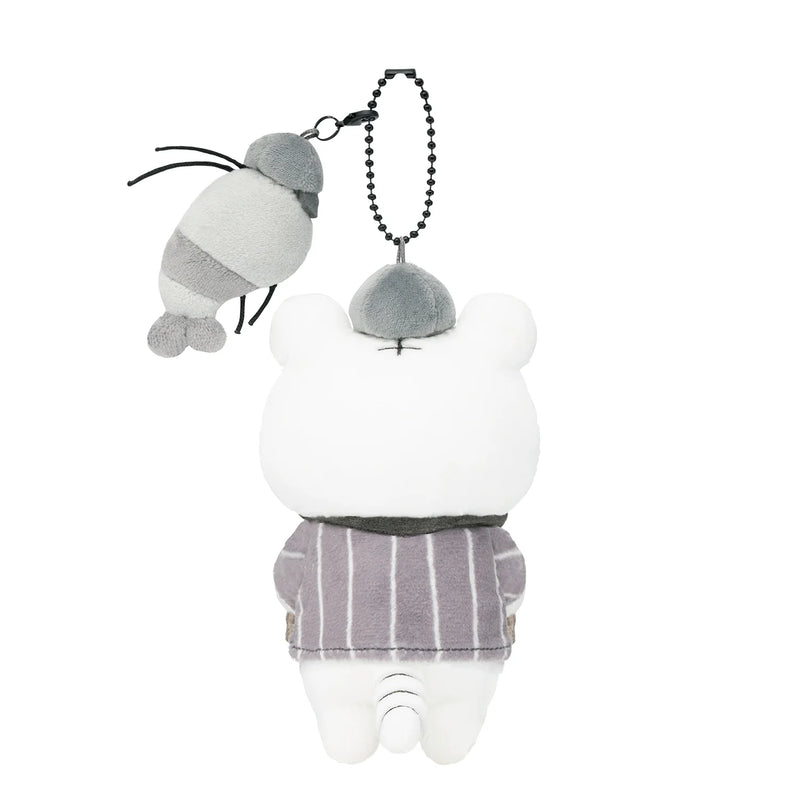 [準現貨][約11月頭到貨] ホワイトタイガーとブラックタイガー (小白虎與黑虎蝦) X Sanrio Characters- 公仔吊飾 （配達員さんなマスコット）STE0014