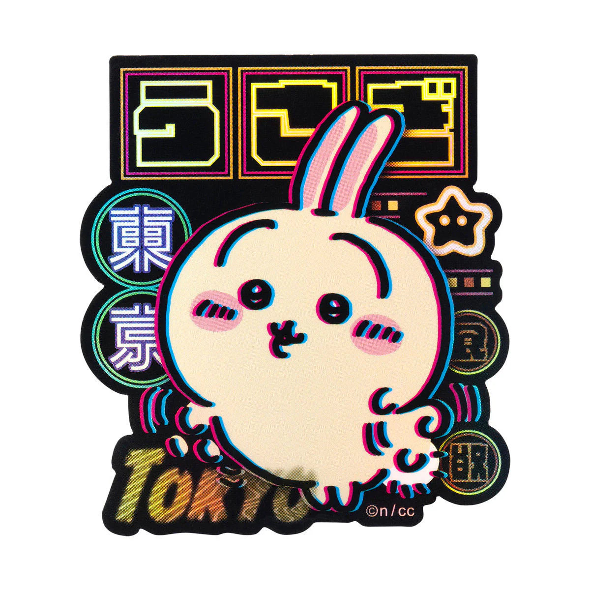 [現貨] ちいかわChiikawa- 霓虹燈風貼紙-うさぎ Usagi 兔兔  SCH1179