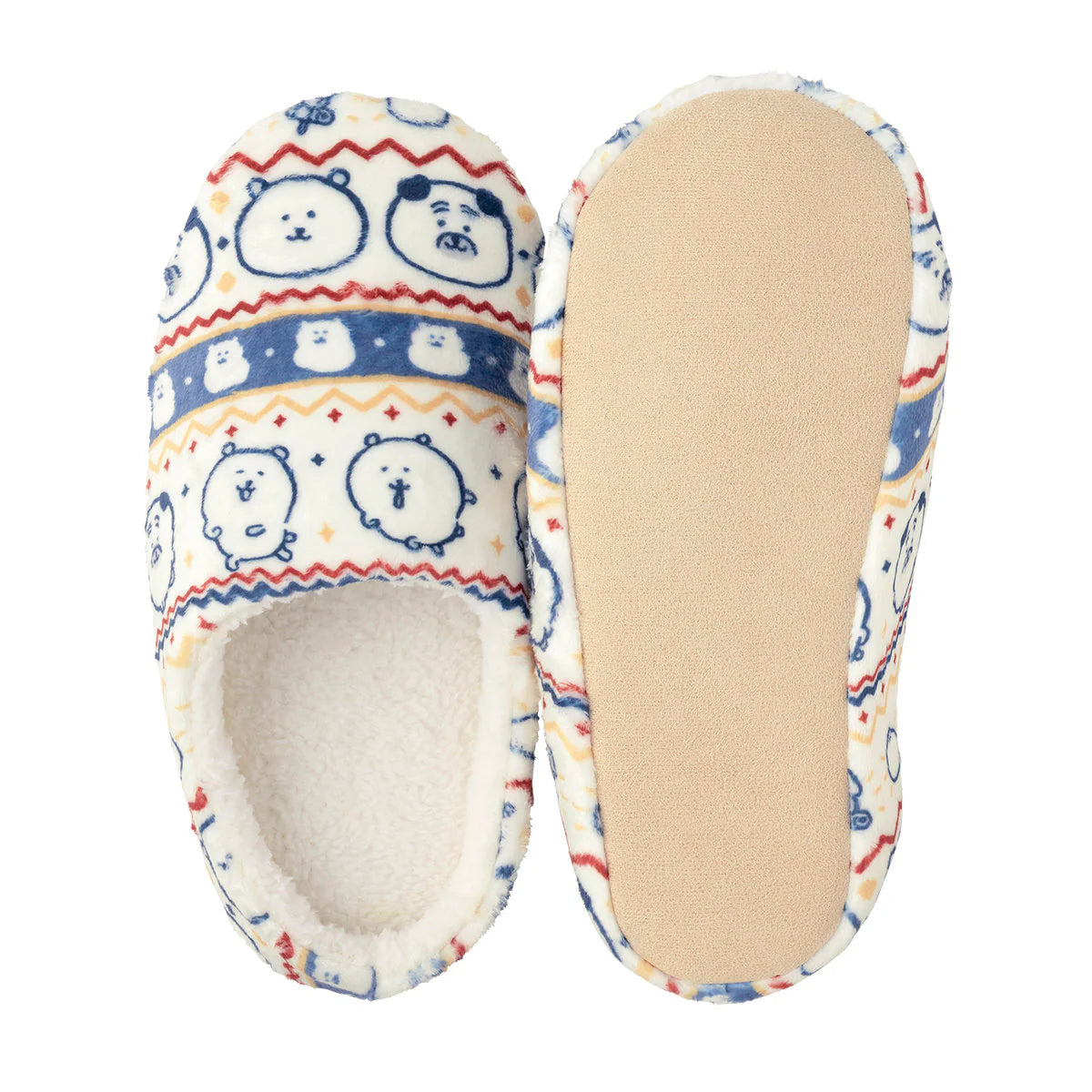 [In Stock] Nagano Joke Bear Furry Slippers (22-25cm) SNA0198