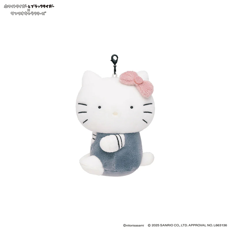 [準現貨][約11月頭到貨] ホワイトタイガーとブラックタイガー (小白虎與黑虎蝦) X Sanrio Characters- 公仔吊飾 （ホワイトタイガー＆ハローキティHello Kitty）STE0012