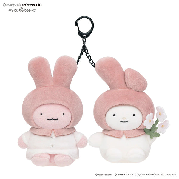 [準現貨][約11月頭到貨] ホワイトタイガーとブラックタイガー (小白虎與黑虎蝦) X Sanrio Characters- 公仔吊飾 （うさぎ先生＆マイメロディMy Melody）STE0011