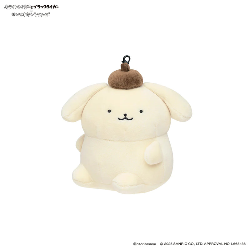 [準現貨][約11月頭到貨] ホワイトタイガーとブラックタイガー (小白虎與黑虎蝦) X Sanrio Characters- 公仔吊飾 （犬のおまわりさん＆ポムポムプリン布甸狗）STE0010
