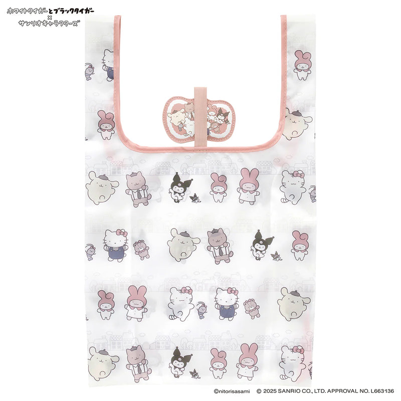 [準現貨][約11月頭到貨] ホワイトタイガーとブラックタイガー (小白虎與黑虎蝦) X Sanrio Characters- 折疊環保袋 STE0005