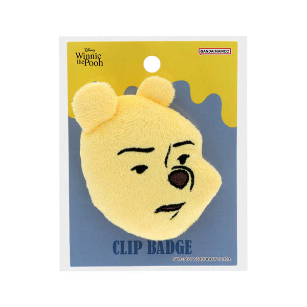 [現貨] 日本迪士尼 - 小熊維尼 Winnie the Pooh皺眉表情毛毛襟章  SH0166