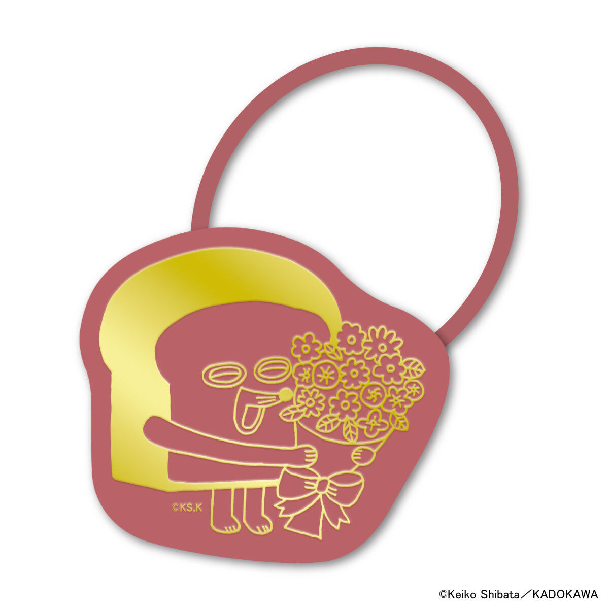 [現貨] パンどろぼう麵包小偷-麵包小偷5周年限定系列-亞克力膠配燙金圖案髮圈-粉紅色 SBB0164
