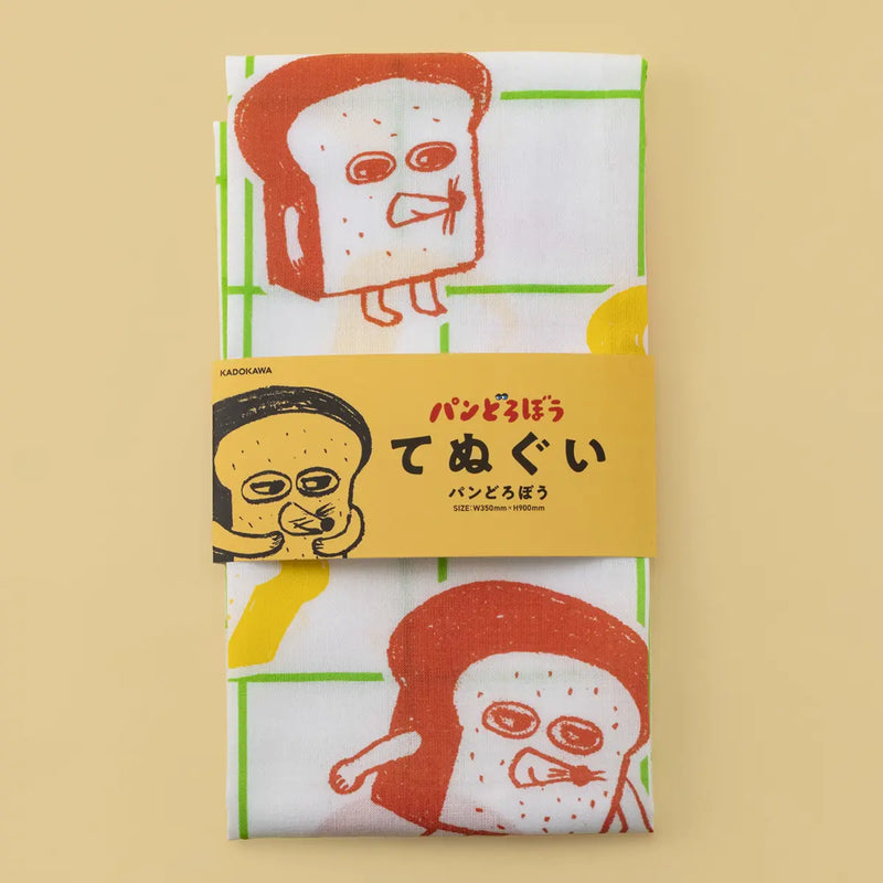 [現貨]パンどろぼう麵包小偷 ~ POP-UP限定- 日本製100%棉染布圖案紗巾(麵包小偷款）  SBB0116