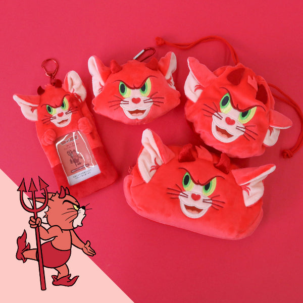 [現貨]Tom and Jerry ~天使X惡魔系列 - 惡魔Tom  大頭公仔收納袋 （附爬山扣）STJ0200