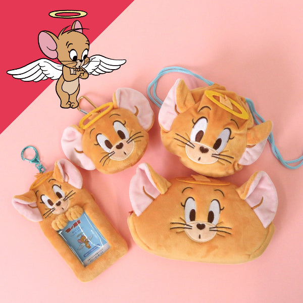 [現貨]Tom and Jerry ~天使X惡魔系列 - 天使Jerry 大頭公仔收納袋 （附爬山扣）STJ0198