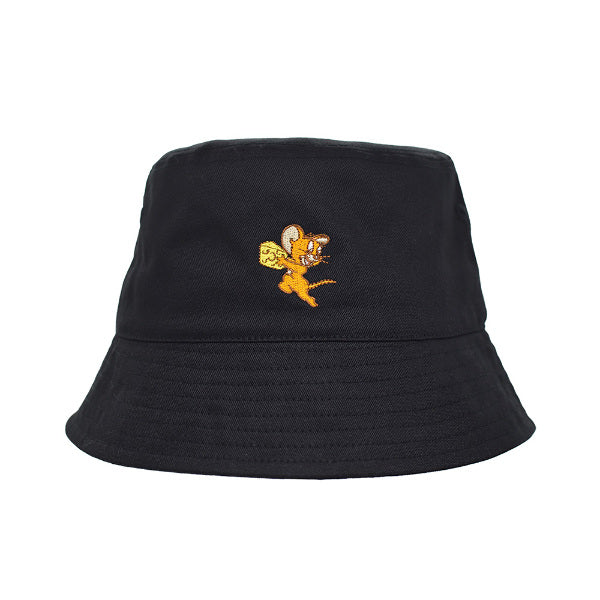 [Pre-order Item] Tom &amp; Jerry - Cheese Embroidery Pattern Bucket Hat (2 Colors Available) STJ0080