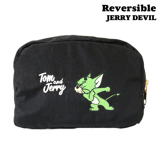 [In Stock] Tom and Jerry ~ Angel X Devil Series! Black and White Reversible Tote Bag - Jerry STJ0177