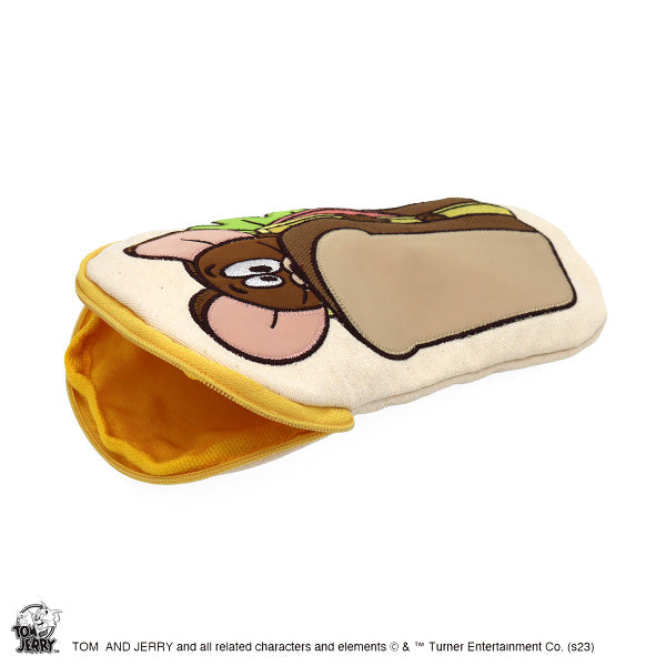 [現貨]Tom and Jerry ~扁平三明治刺繡圖案收納包-Jerry STJ0196