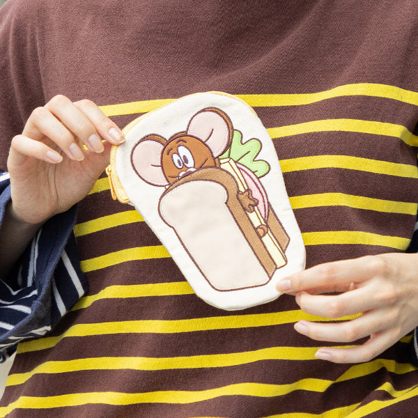 [現貨]Tom and Jerry ~扁平三明治刺繡圖案收納包-Jerry STJ0196