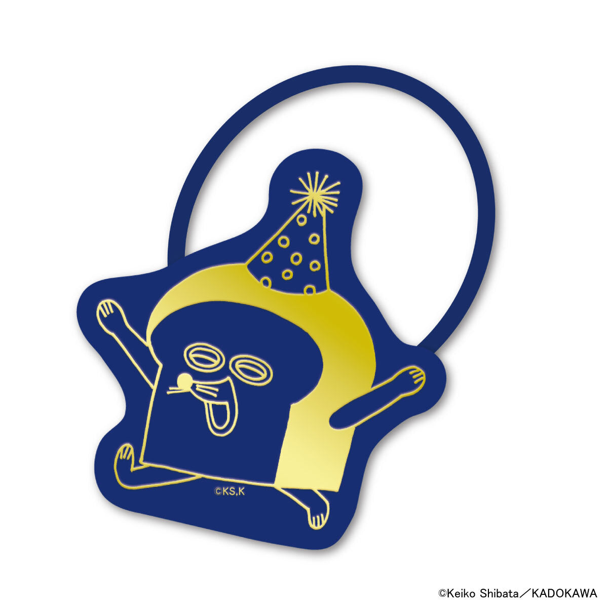 [現貨] パンどろぼう麵包小偷-麵包小偷5周年限定系列-亞克力膠配燙金圖案髮圈-藍色 SBB0163