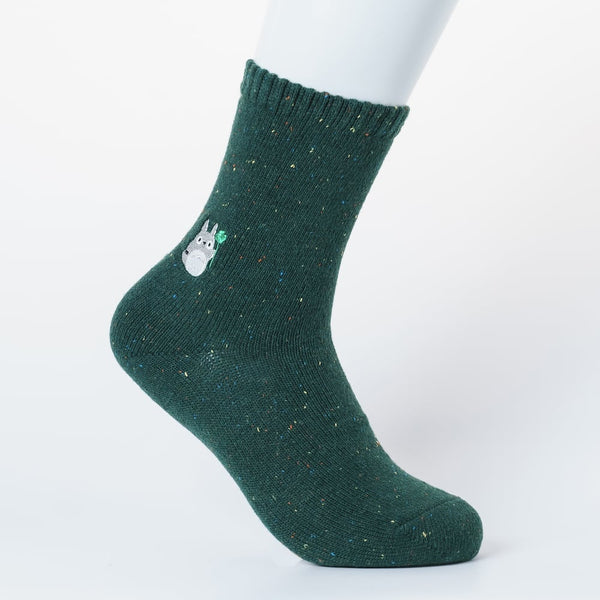 [現貨] 龍貓-綠色配彩色線團圓領長襪 （23-25cm）SD0038