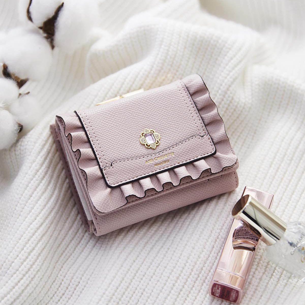 [Pre-order Item] &amp; Chouette Special Offer! Ruffled Jewelry Trifold Wallet (6 Colors Available) SNC0006