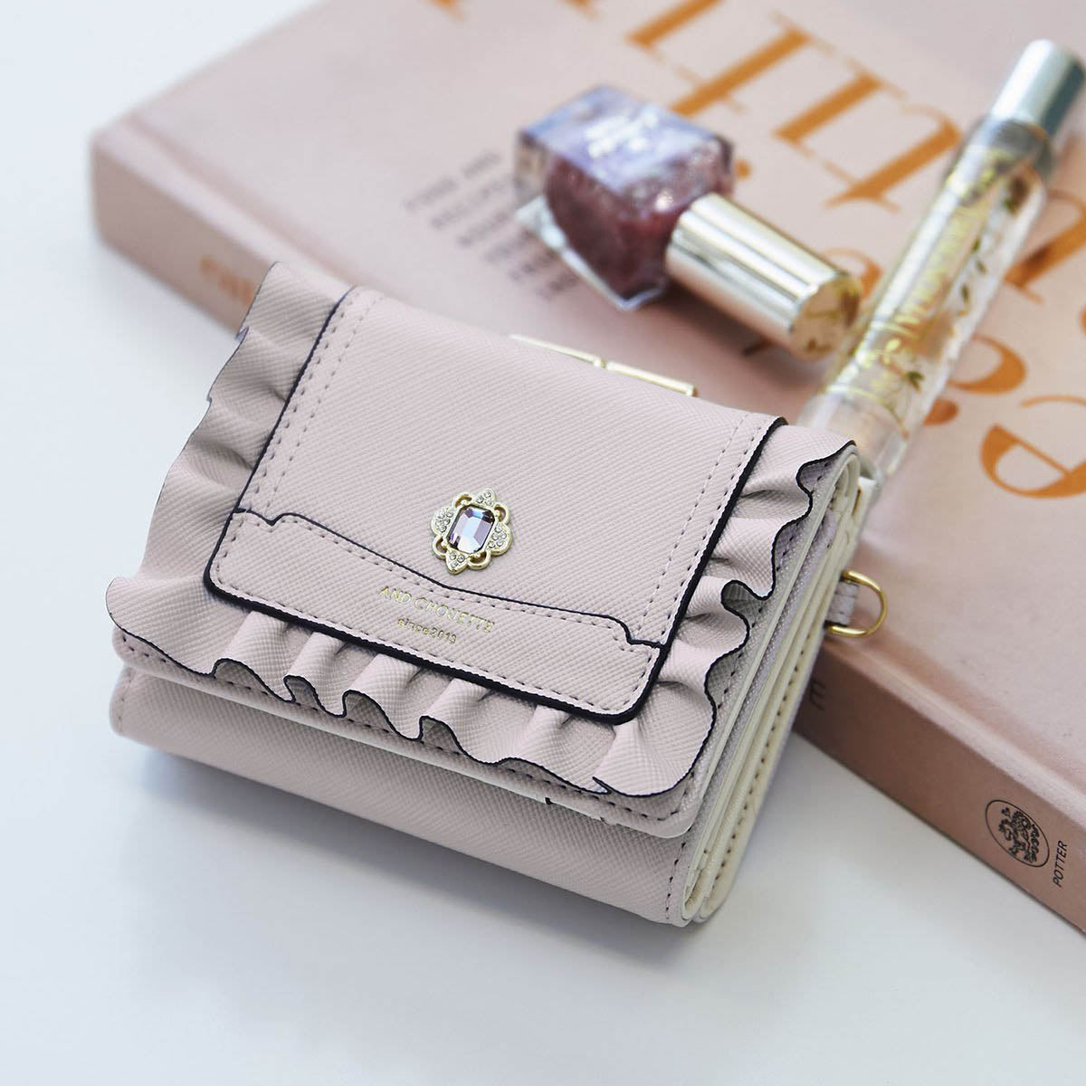 [Pre-order Item] &amp; Chouette Special Offer! Ruffled Jewelry Trifold Wallet (6 Colors Available) SNC0006