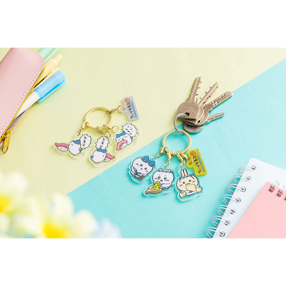 [Ready stock] Chiikawa Chiikawa Sushi Series ~ Chiikawa Xiaohachi 3-piece acrylic keychain (Chiikawa Chiikawa Sushi) SCH0746