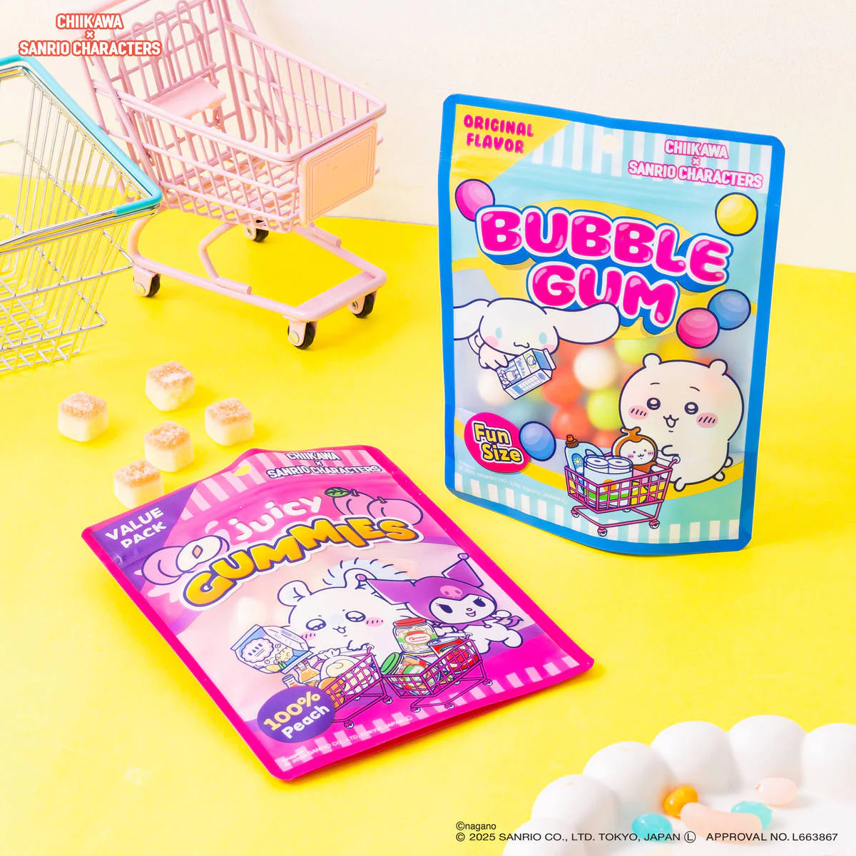 [現貨] ちいかわCHIIKAWA X SANRIO聯乘系列- モモンガ 飛鼠X  KUROMI 小物袋 （5個入）SCH1388