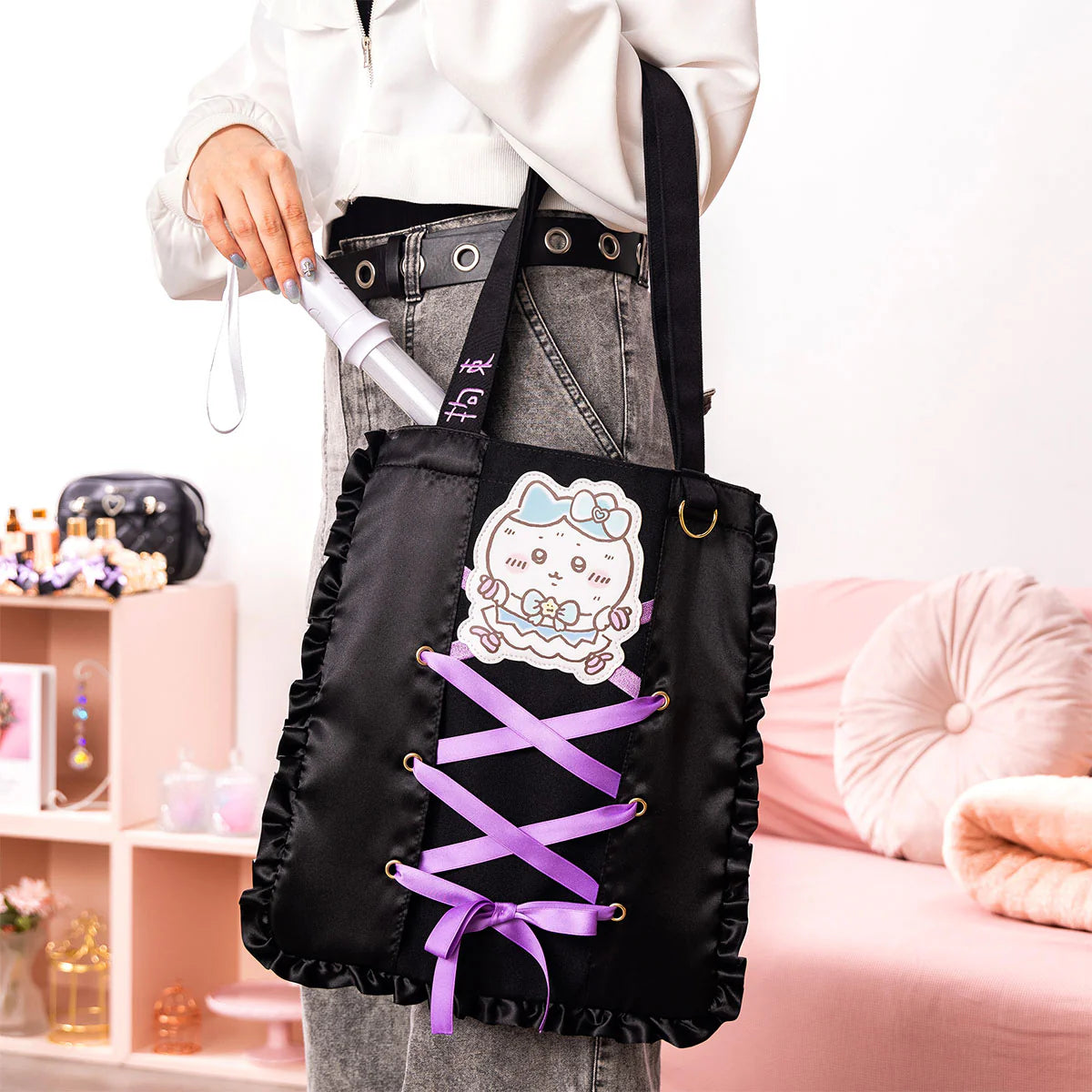 [Limited-Time Offer - In Stock] [Payme/AlipayHK/FPS Payment Required] Chiikawa - Magical Girl Series ~Katsuhachi Black Shoulder Bag SCH1210