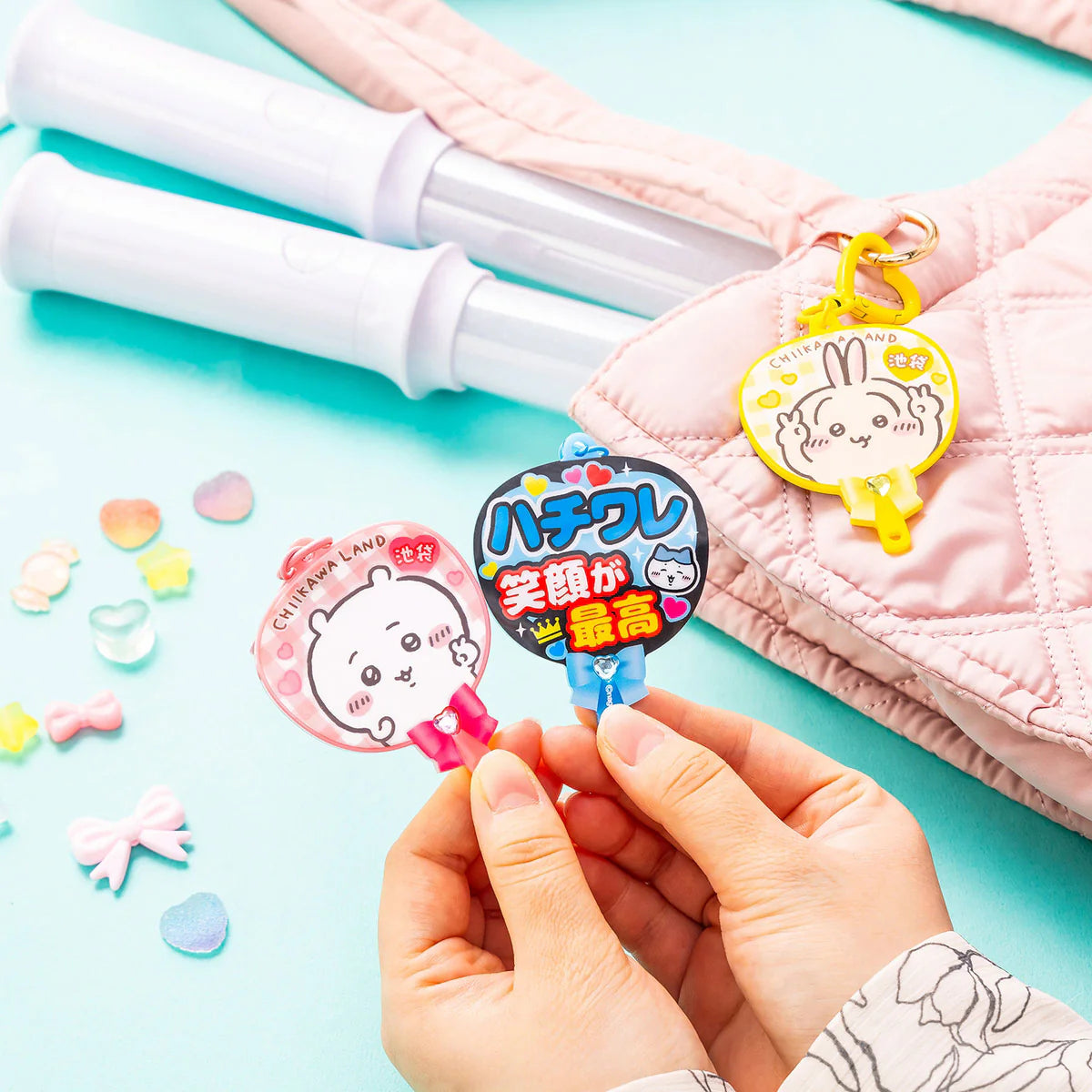 [準現貨][約4月尾到貨] ちいかわChiikawa  Go！IKEBUKURO 系列～うさぎ 兔兔 應援扇鎖匙扣 SCH1502