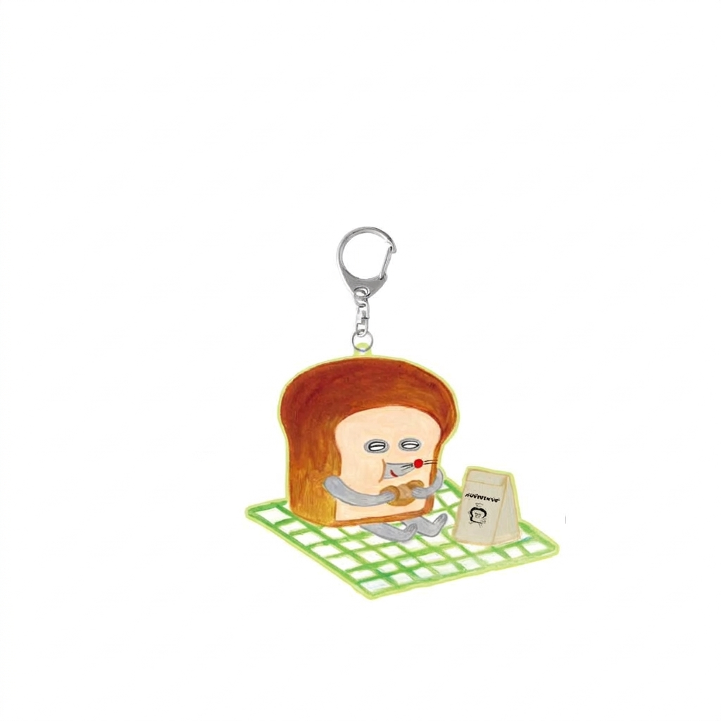 [現貨] パンどろぼう麵包小偷- パンどろぼうひろば限定- 硬膠鎖匙扣（野餐） SBB0202