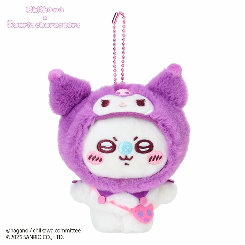 [In Stock] Chiikawa x Sanrio Collaboration - Momonga Flying Squirrel x KUROMI Small Figurine Charm SCH1242