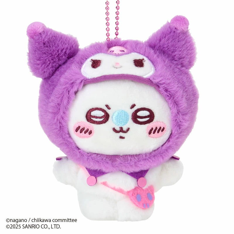 [In Stock] Chiikawa x Sanrio Collaboration - Momonga Flying Squirrel x KUROMI Small Figurine Charm SCH1242