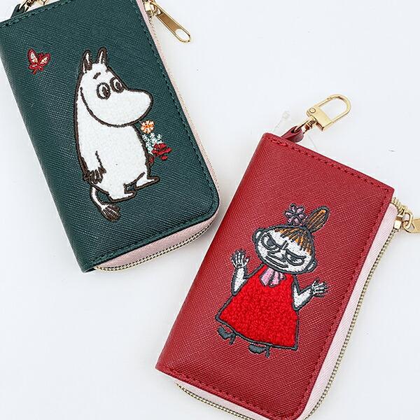 [現貨] MOOMIN 小美刺繡圖案皮質鎖匙包 SG0090