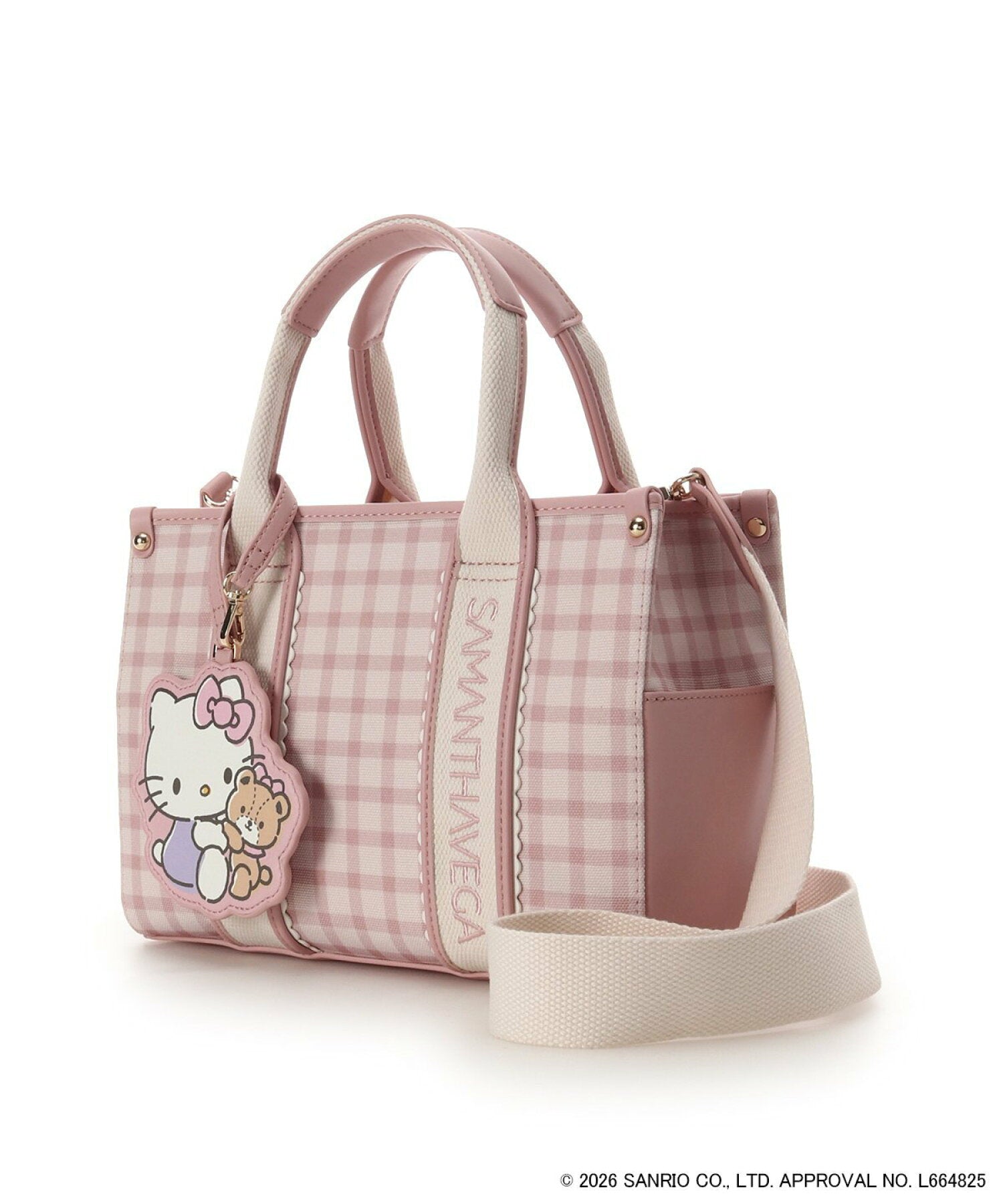 [預訂款] [請先向客服查詢日本庫存] SAMANTHAVEGA Hello Kitty 聯名款英倫格子手提包 SSAM0013