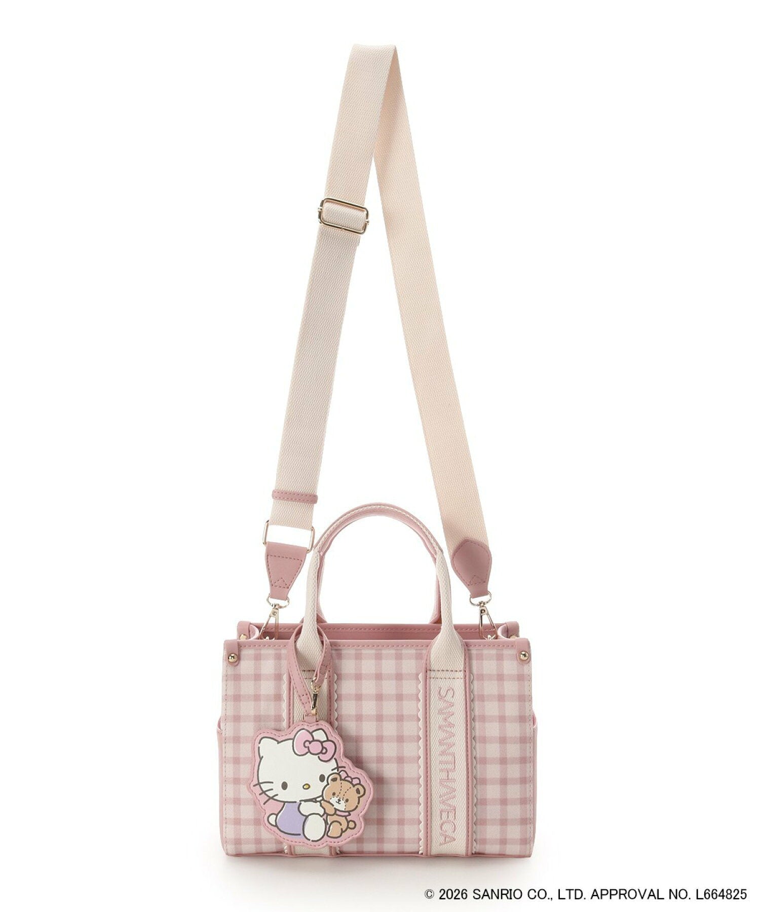 [預訂款] [請先向客服查詢日本庫存] SAMANTHAVEGA Hello Kitty 聯名款英倫格子手提包 SSAM0013