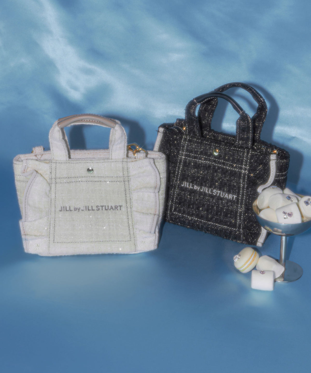 [預訂款] [請先向客服查詢日本庫存] JILL by JILL STUART- 經典波浪荷葉邊小巧粗花呢迷你兩用手提包（全4色） SG0094