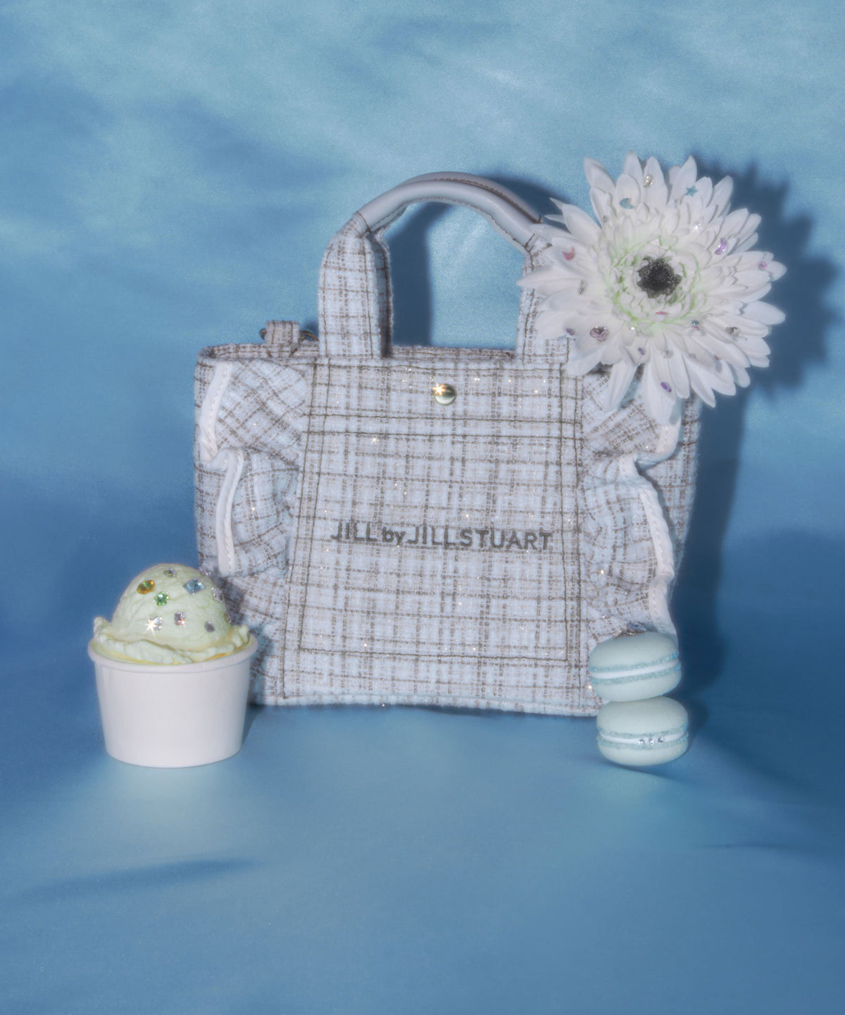[預訂款] [請先向客服查詢日本庫存] JILL by JILL STUART- 經典波浪荷葉邊小巧粗花呢迷你兩用手提包（全4色） SG0094